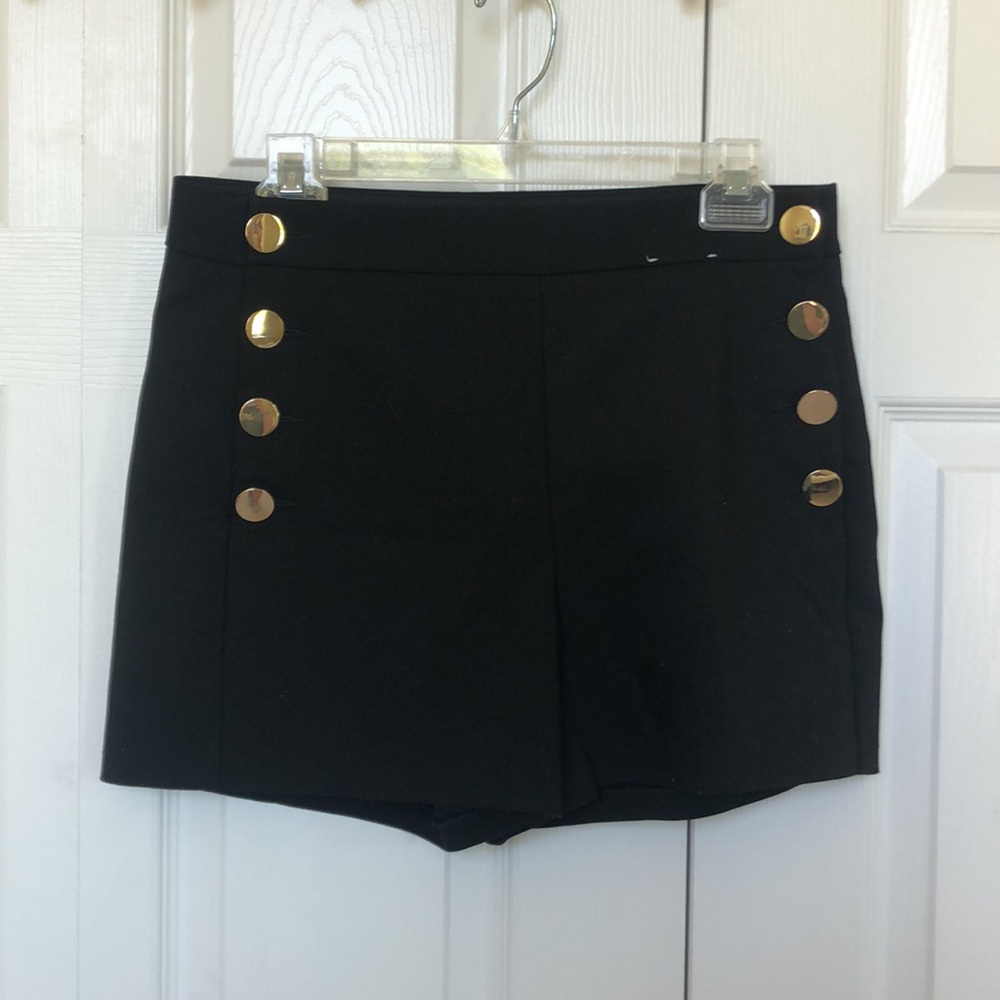 Black Formal Short with Gold Buttons